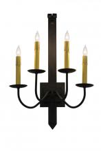 Meyda Black 166717 - 16" Wide Primitive 4 Light Wall Sconce