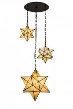 Meyda Black 166958 - 25"W Moravian Star 3 LT Cascading Pendant