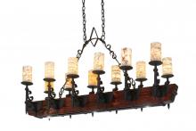 Meyda Black 167878 - 60" Long Tudor Jadestone 12 Light Oblong Chandelier