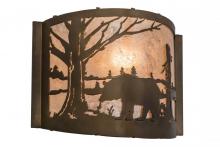 Meyda Black 169675 - 12" Wide Bear at Lake Wall Sconce