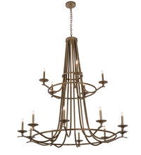 Meyda Black 170379 - 60" Wide Octavia 15 Light Two Tier Chandelier