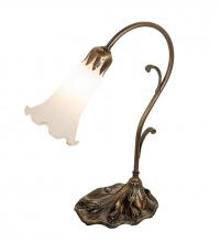 Meyda Black 17051 - 15" High White Tiffany Pond Lily Accent Lamp