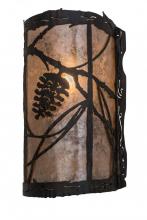 Meyda Black 170619 - 8" Wide Whispering Pines Right Wall Sconce