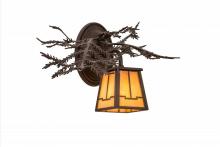 Meyda Black 170877 - 16"W Pine Branch Valley View Left Wall Sconce