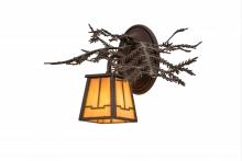 Meyda Black 170878 - 16"W Pine Branch Valley View Right Wall Sconce