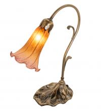 Meyda Black 17106 - 15" High Amber/Purple Tiffany Pond Lily Accent Lamp