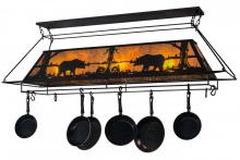 Meyda Black 172029 - 72"L Bear at Lake Pot Rack