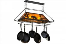 Meyda Black 172036 - 39"L Bear at Lake Pot Rack