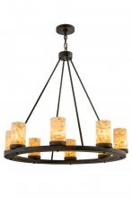 Meyda Black 172274 - 36"W Loxley Jadestone 8 LT Chandelier