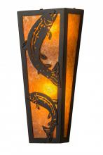 Meyda Black 173307 - 5"W Leaping Trout Wall Sconce