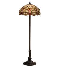 Meyda Black 17473 - 63"H Tiffany Hanginghead Dragonfly Floor Lamp