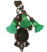 Meyda Black 17537 - 10.5"W Green Pond Lily 3 LT Wall Sconce