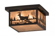 Meyda Black 175668 - 12"Sq Hyde Park Deer Creek Flushmount