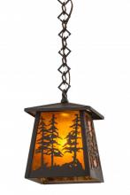 Meyda Black 177127 - 7" Square Tall Pines Pendant