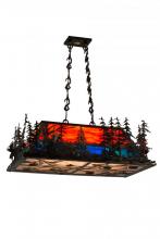 Meyda Black 177434 - 35" Long Moose Through the Trees W/Diffuser Oblong Pendant