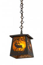 Meyda Black 178384 - 7"Sq Elk at Dawn Mini Pendant