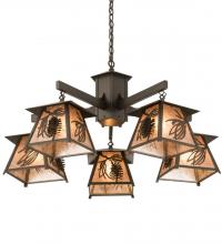 Meyda Black 178527 - 40"W Scotch Pine 5 LT Chandelier