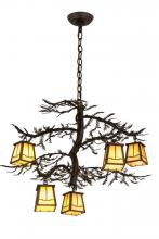 Meyda Black 179146 - 29"W Pine Branch Valley View 5 LT Chandelier