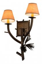 Meyda Black 180106 - 16" Wide Lone Pine 2 Light Right Wall Sconce