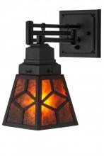 Meyda Black 180314 - 5" Wide Diamond Craftsman Swing Arm Wall Sconce