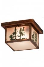 Meyda Black 180660 - 10"Sq Hyde Park Tall Pines Flushmount