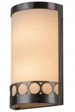 Meyda Black 181532 - 8"W Cilindro Circulo Wall Sconce