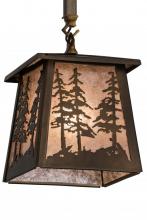 Meyda Black 182076 - 7"Sq Tall Pines Mini Pendant