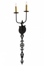 Meyda Black 183469 - 11"Wide Merano 2 Light Wall Sconce