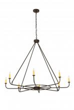 Meyda Black 183491 - 57"W Brach Ring 8 LT Chandelier