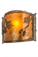 Meyda Black 184030 - 12"W Oak Leaf & Acorn Wall Sconce