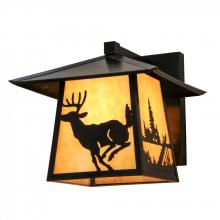 Meyda Black 184743 - 12"W Stillwater Deer Creek Solid Mount Wall Sconce