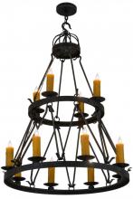 Meyda Black 185067 - 36"W Lakeshore 12 LT Two Tier Chandelier