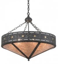 Meyda Black 185301 - 30" Wide Craftsman Target Inverted Pendant