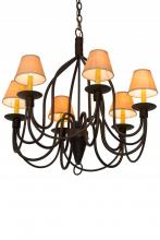 Meyda Black 185646 - 30"W Bell 6 LT Chandelier