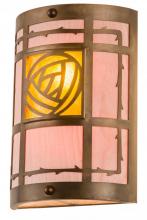 Meyda Black 185655 - 9" Wide Bungalow Rose Wall Sconce