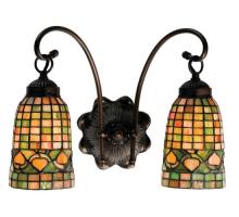 Meyda Black 18651 - 14.5"W Tiffany Acorn 2 LT Wall Sconce