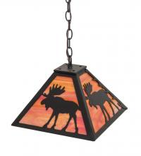 Meyda Black 187364 - 13"Sq Lone Moose Pendant