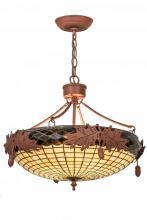 Meyda Black 187594 - 20" Wide Greenbriar Oak Inverted Pendant