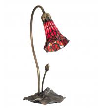 Meyda Black 188683 - 16" High Stained Glass Pond Lily Accent Lamp