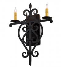 Meyda Black 189161 - 15"W Fleur De Lys Wall Sconce