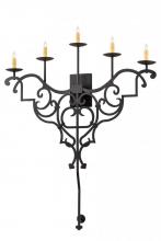 Meyda Black 189167 - 36"W Fleur De Lys Wall Sconce