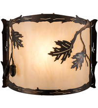 Meyda Black 190069 - 12" Wide Oak Leaf & Acorn Wall Sconce