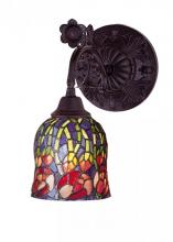 Meyda Black 19019 - 6" Wide Red Rosebud Wall Sconce