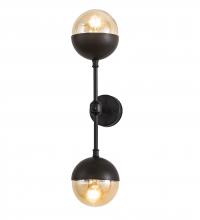 Meyda Black 190424 - 6" Wide Bola Deux Wall Sconce