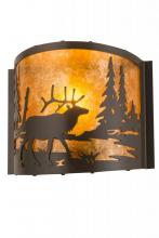 Meyda Black 190525 - 12" Wide Elk at Lake Wall Sconce