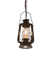 Meyda Black 191516 - 7" Wide Miners Lantern Mini Pendant