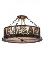 Meyda Black 191691 - 22.5" Wide Mountain Pine Semi-Flushmount