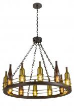 Meyda Black 192173 - 42"W Tuscan Vineyard 12 LT Wine Bottle Chandelier