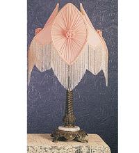 Meyda Black 19226 - 15"H Fabric & Fringe Pink Pontiff Accent Lamp