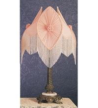 Meyda Black 19227 - 28"H Fabric & Fringe Pink Pontiff Table Lamp